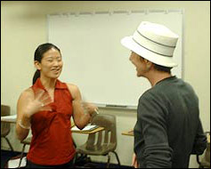 Pam Chambers with student